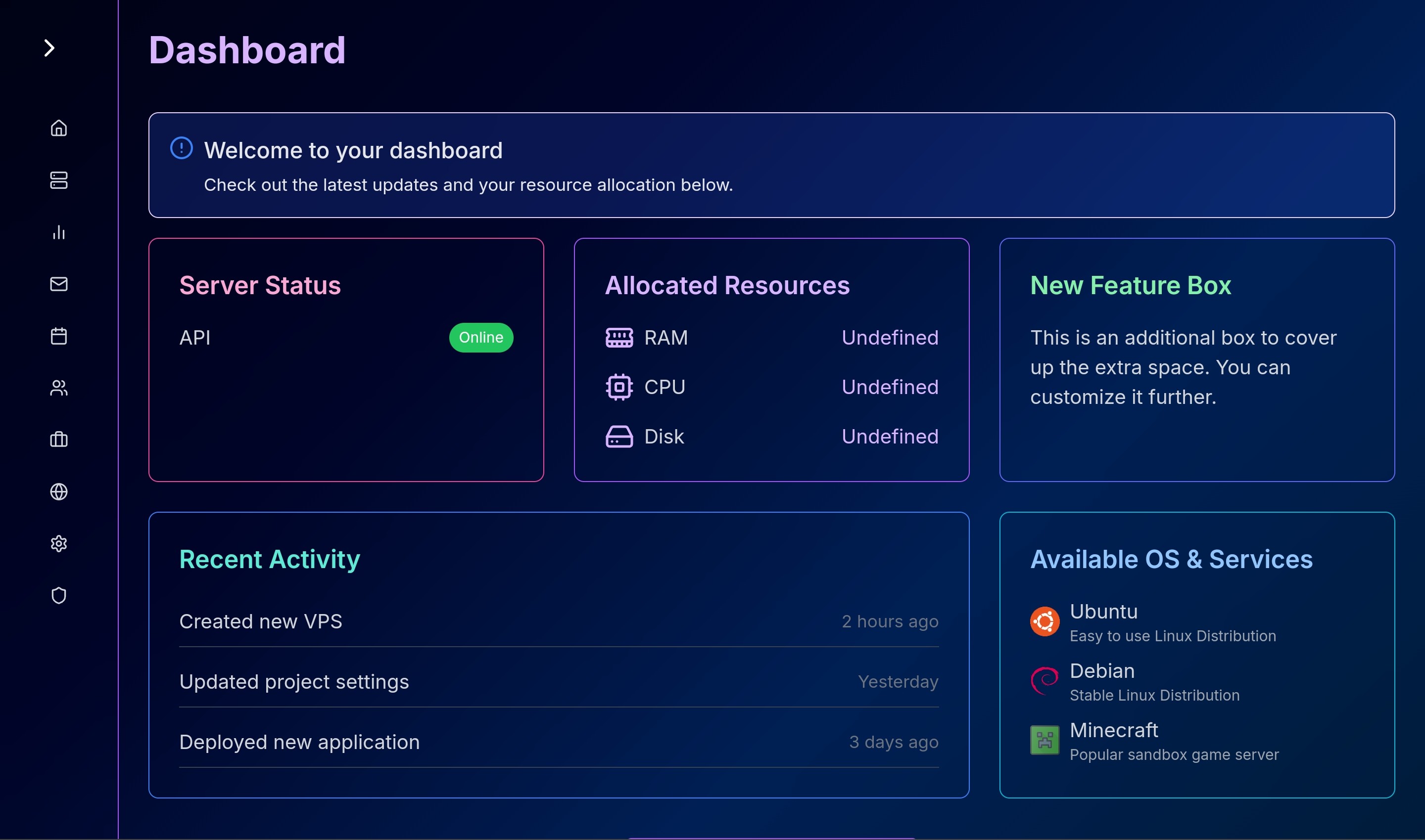 Client Area Screenshot